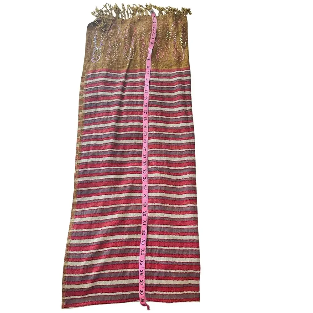 Authentic India Striped Wrap Sequins